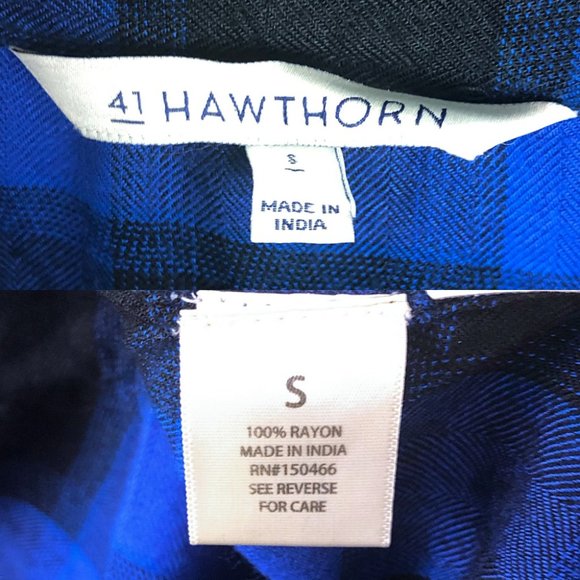 41 Hawthorn Teri Tie Front Checkered Button Down - Picture 7 of 7